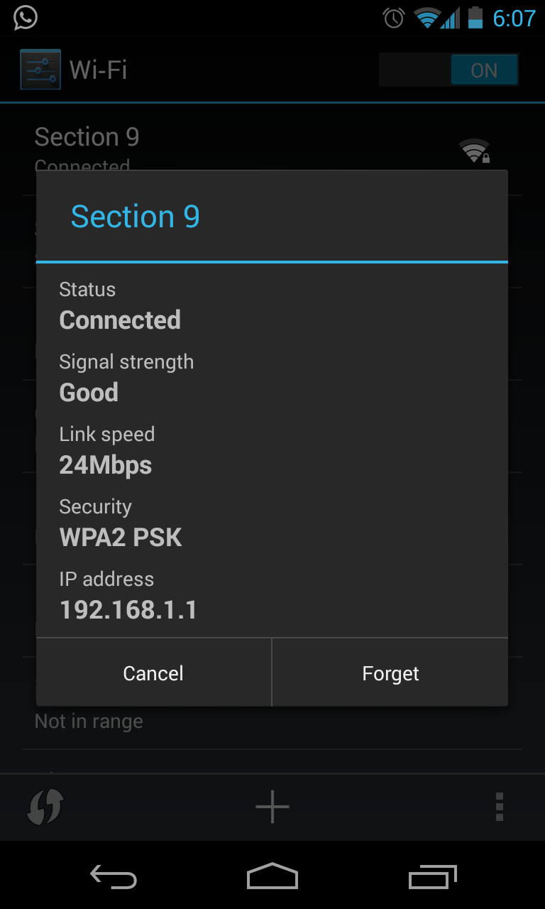 Link Speed (Nexus 4 running Android 4.3) after installation